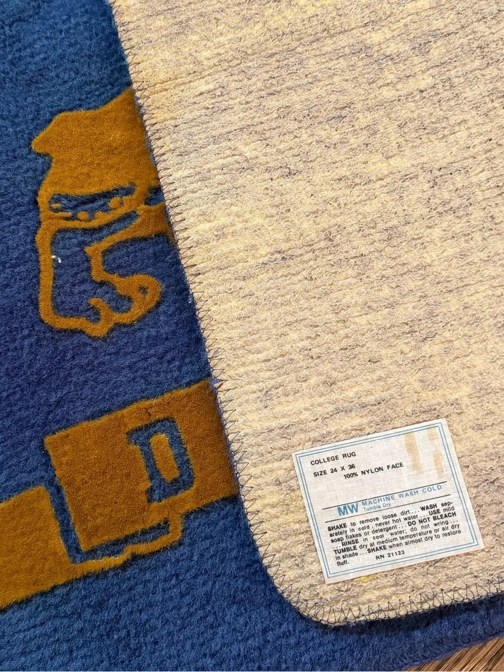 Vintage Madison College Dukes JMU Virginia Blue & Gold Rug